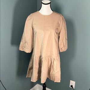 HYFVE Tan Puff Sleeve Dress